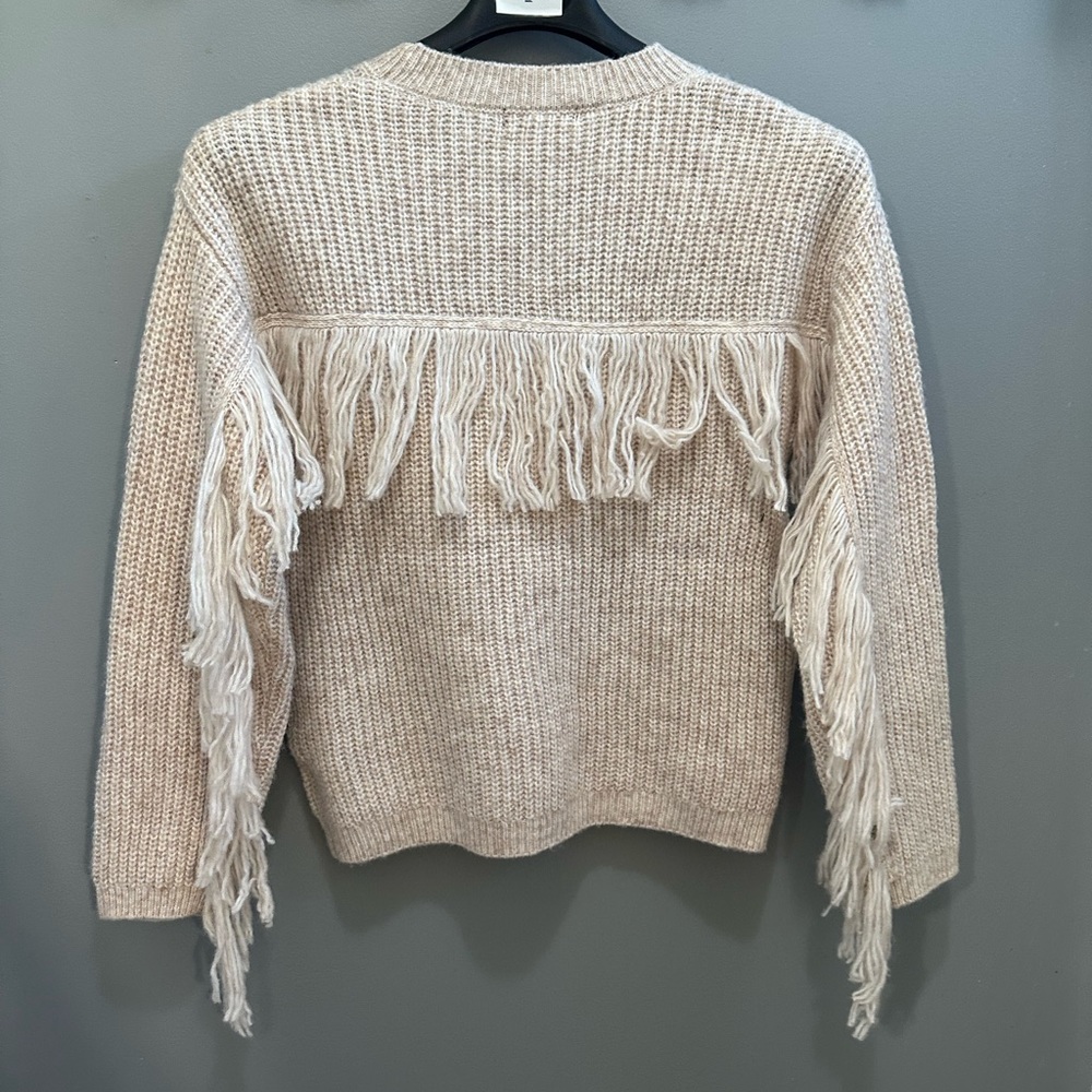 Witty Fox Young Contemporary Women’s Crewneck Oversized Fringed Knit Sweater NWT